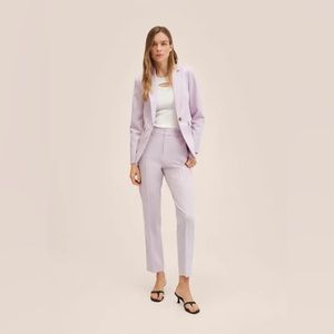 Mango Boreal Tailored Trousers in Pastel Purple size 36, US 4